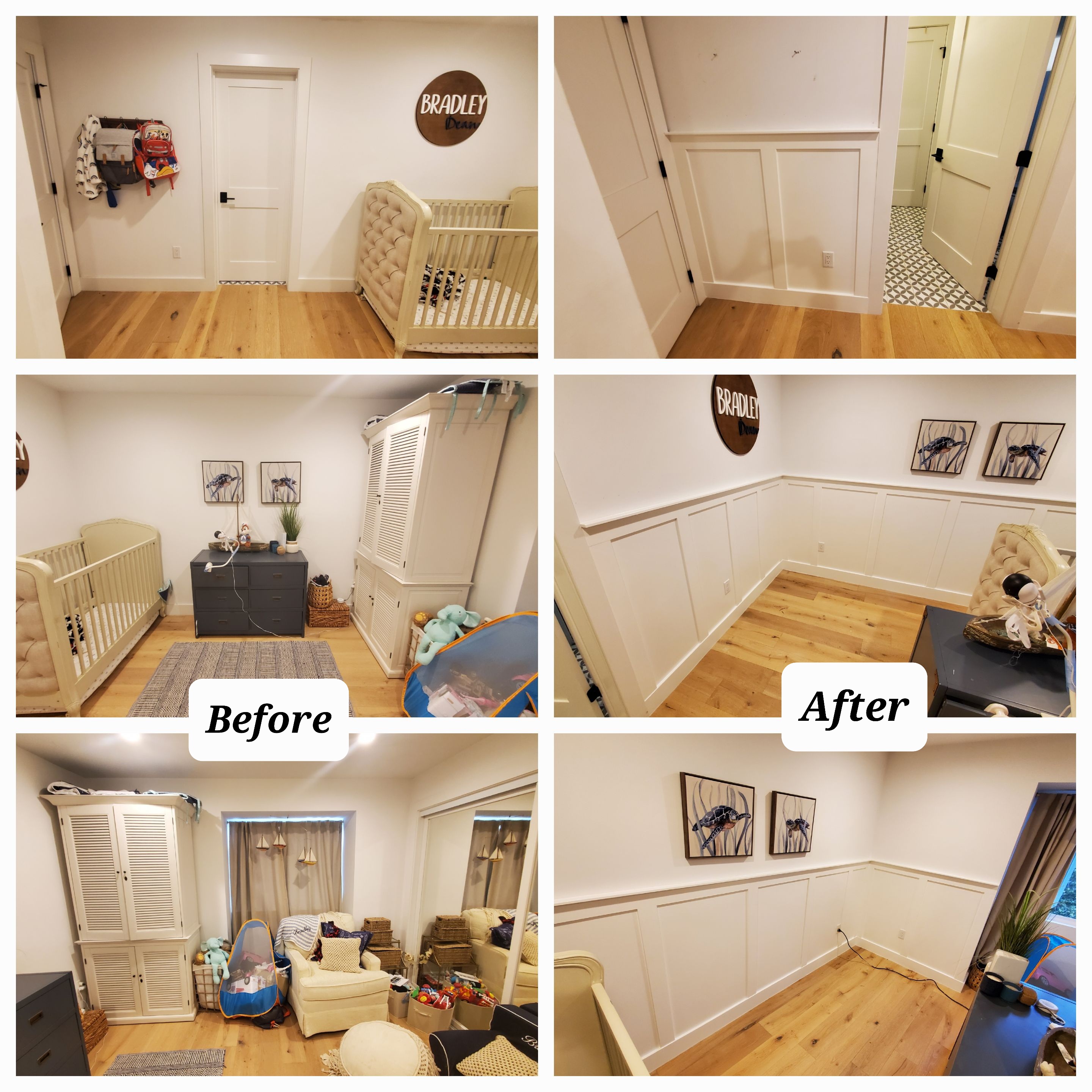 Wainscoting carpentry installation