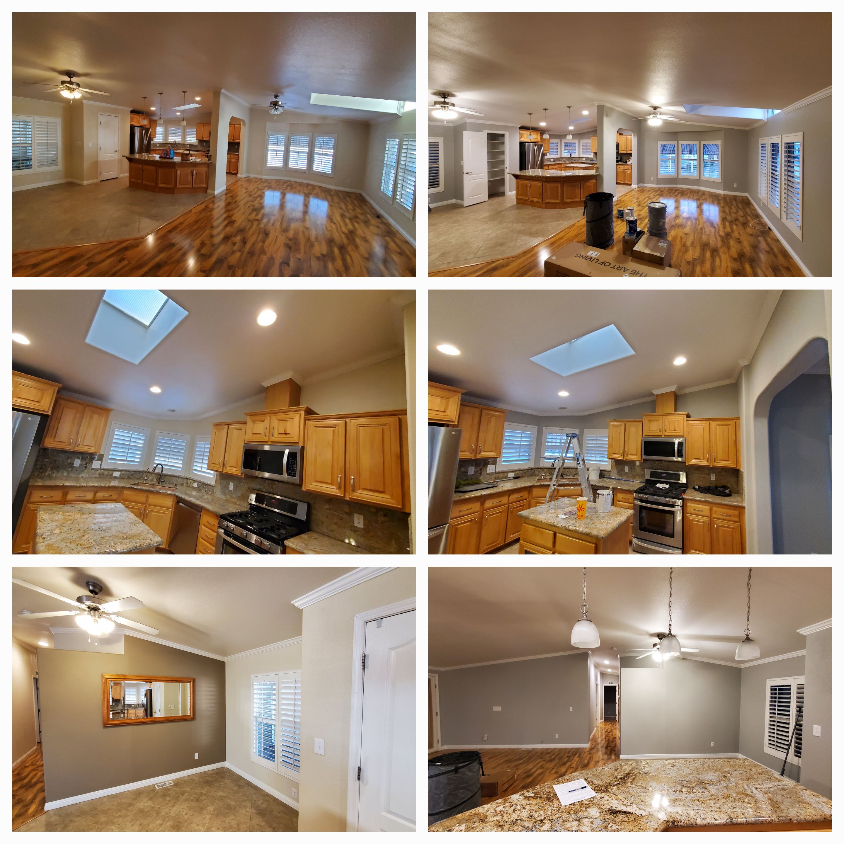 Full interior repaint — living room & kitchen