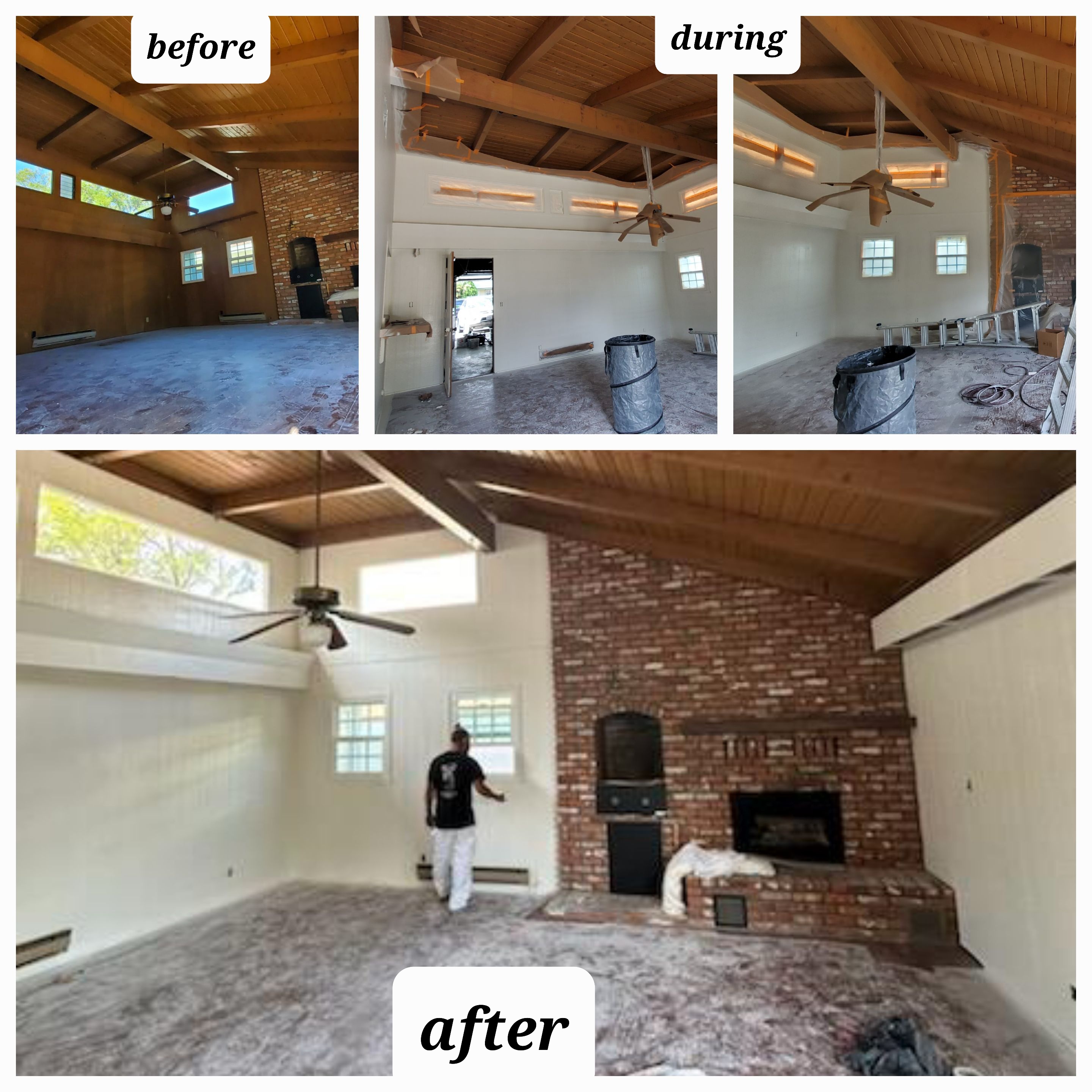 Wood room interior painting